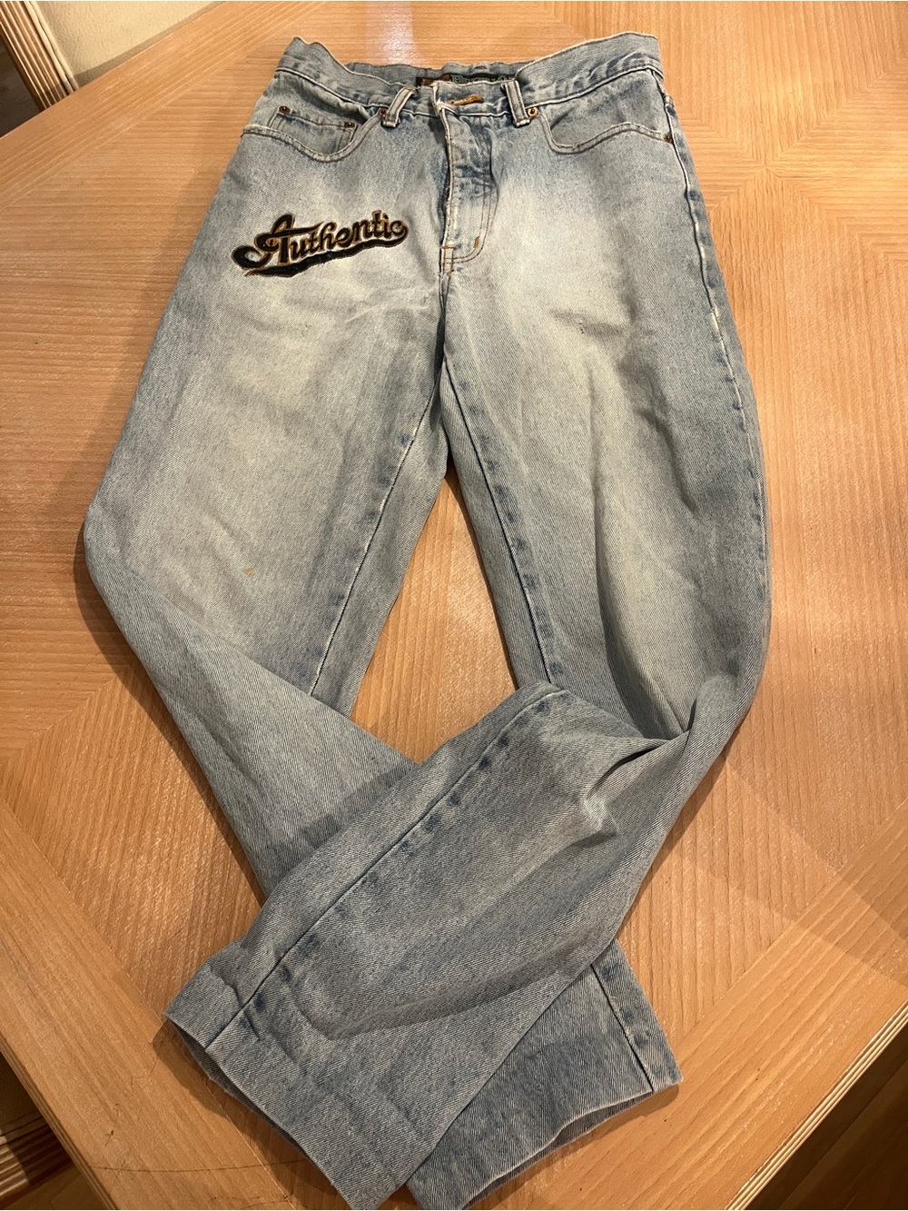 Vintage Buffalo David Bitton Light Blue Embroidered 'Authentic' Boyfriend Jeans